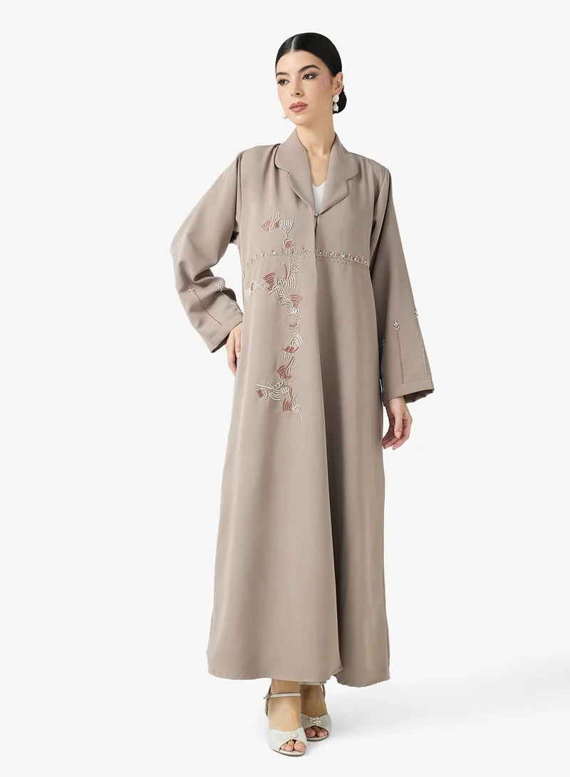 Embroidered Abaya With Sheila